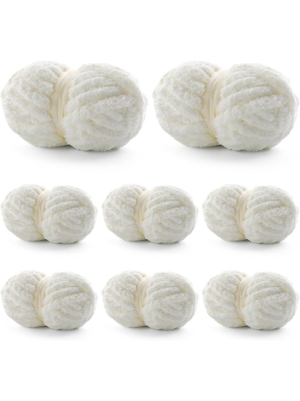 Soft Chunky Chenille Yarn for Hand Knitting & Crocheting | Jumbo 8 Pack, 224 Yds